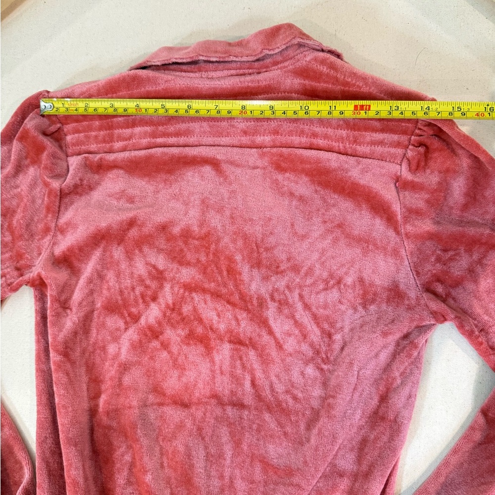 Vintage Mister Noah Pink Velour Pullover with Collar Size Small Coquette - Picture 10 of 10